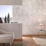 Seamless textile wallpaper in the living room