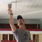 Painting a wooden ceiling