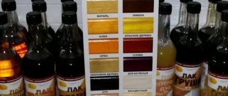 Variety of wood varnishes